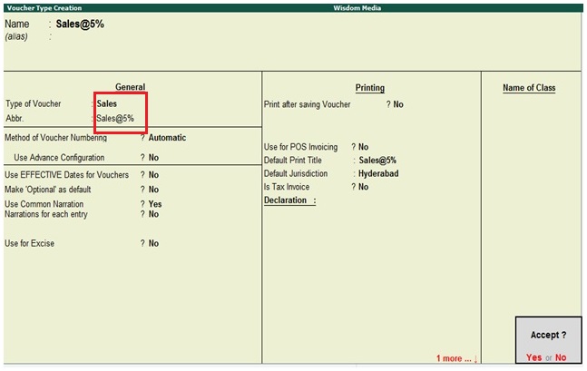 How To Create Sales Voucher Type In Tally